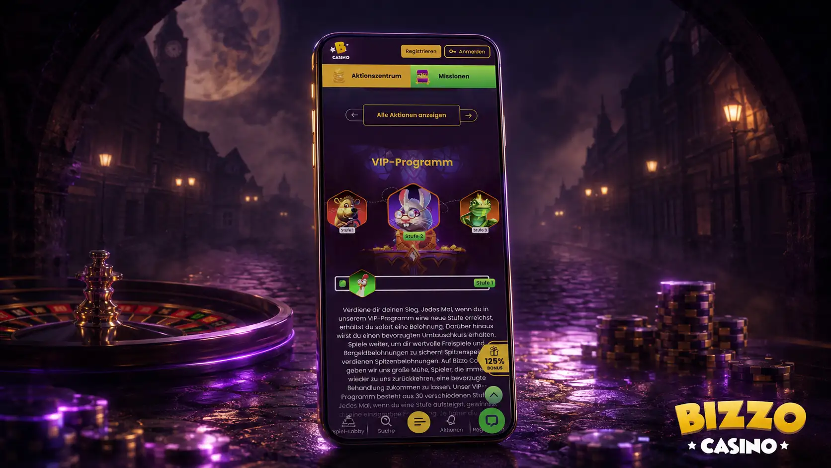 Wie startet man Slots bei Bizzo Casino
